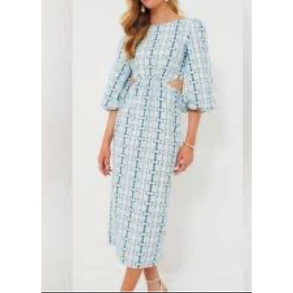 Tuckernuck Hyacinth House Blue Geo Cut-Out Campbell Dress – Size S